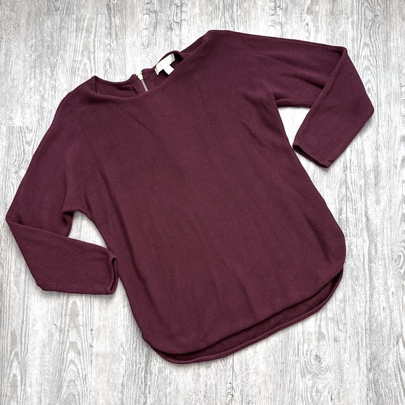 Michael Kors Burgundy Crew Neck Sweater Size Large - Picture 6 of 8